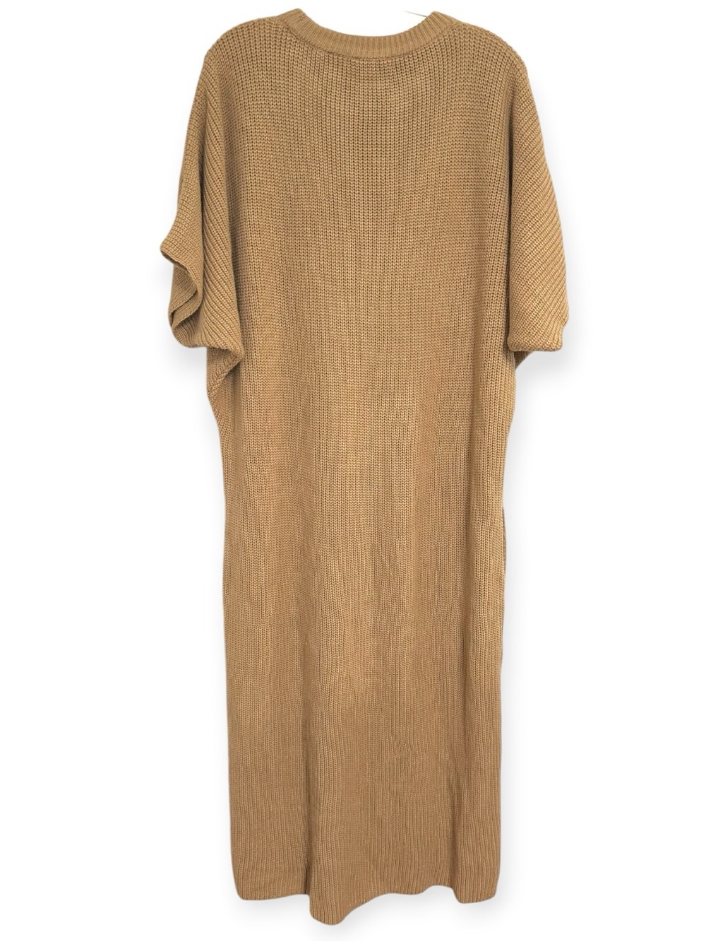KISA Camel Knit Sweater Dress Maxi Wool Slit L - Picture 7 of 10